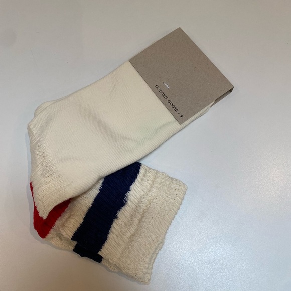 Golden Goose Two-Tone Distressed Sock sz Small New with Tag - Picture 3 of 4